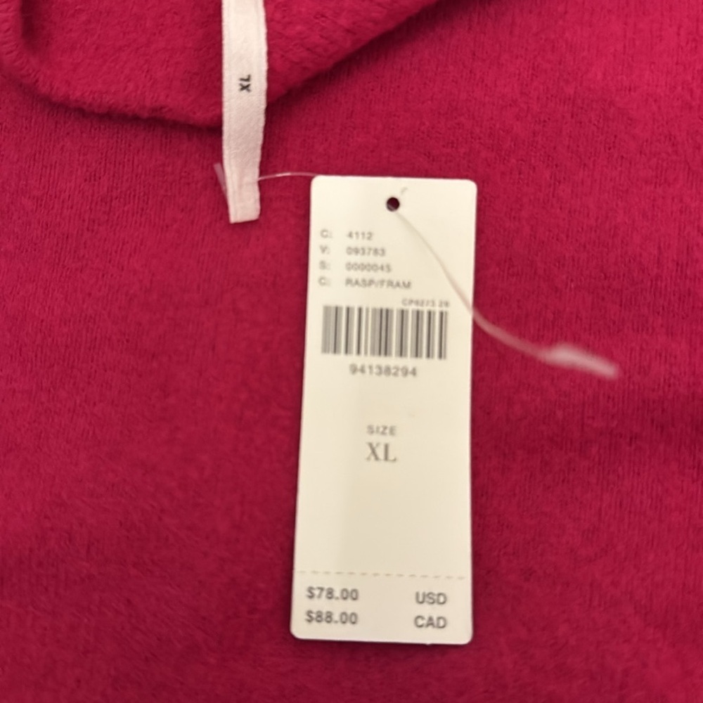 NWT Size XL - Anthropologie Ruched-Sleeve Turtleneck Top Color: RASPBERRY - Picture 16 of 16